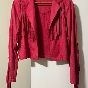Women's Pink Fringe Jacket